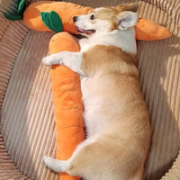 Oversized Plush Carrot Dog Toy with Sound for Puppies and Adult Dogs