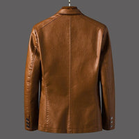 Mens Classic Leather Jacket with Retro Design