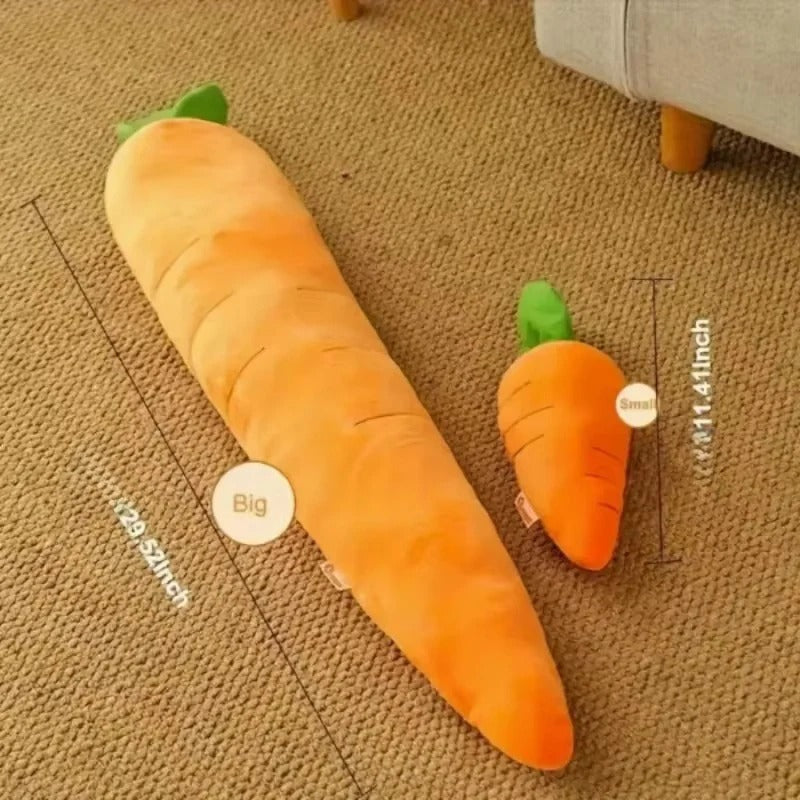 Oversized Plush Carrot Dog Toy with Sound for Puppies and Adult Dogs