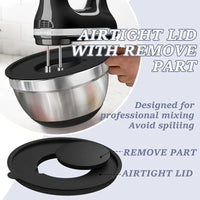Stainless Steel Mixing Bowl Collection with Airtight Covers and Grip Bottom, Set of 8