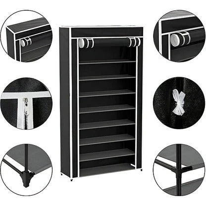 Stackable Shoe Rack Organizer with Vertical Space Saving Design