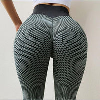 Textured Honeycomb Pattern Leggings for Gym and Workout