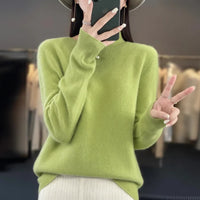 Cashmere Crewneck Pullover Sweater for Women
