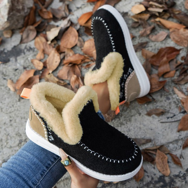 Winter Platform Ankle Boots for Women, Plush Lightweight Design