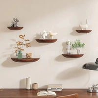Wall Mounted Half Round Wooden Shelf for Decorative Display