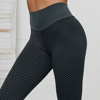 Textured Honeycomb Pattern Leggings for Gym and Workout