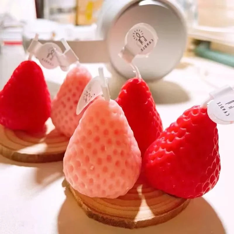 Strawberry Soy Wax Candle for Home Decor and Gifting Use