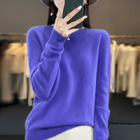 Cashmere Crewneck Pullover Sweater for Women