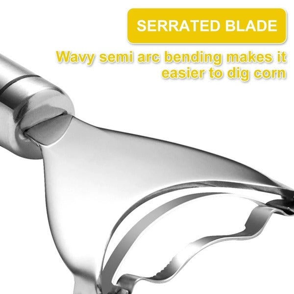 Stainless Steel Corn Kernel Remover with Comfort Grip for Cob Stripping