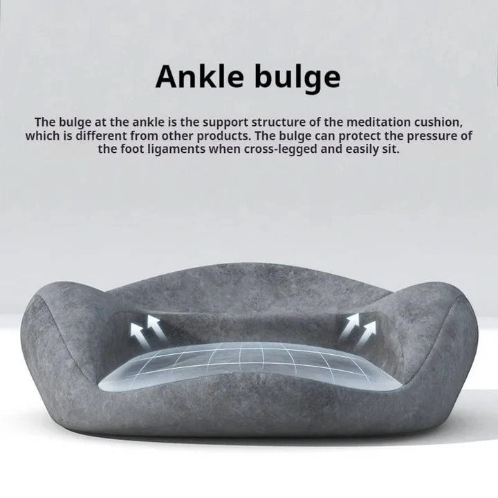 Ergonomic Floor Seat Cushion with Curved Back Support and Washable Cover and Grip Base