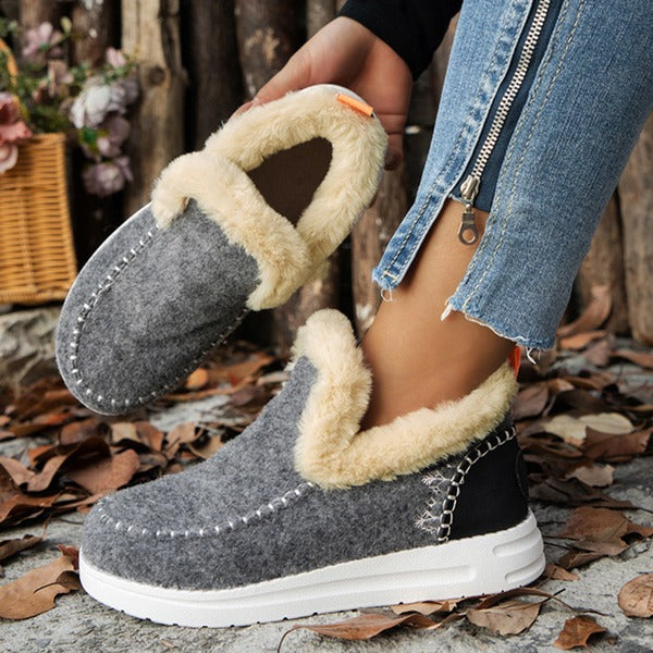 Winter Platform Ankle Boots for Women, Plush Lightweight Design