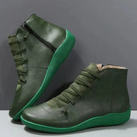 Side-Zip Ankle Boots for Women with Round Toe and Block Heel Design