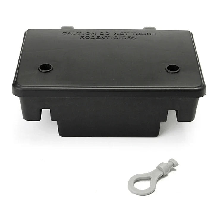 Reusable Rodent Bait Station Trap with Locking Lid and Removable Tray Design