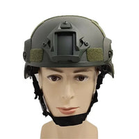 Outdoor Helmet with Tactical Style and Adjustable Strap and Accessory Rails