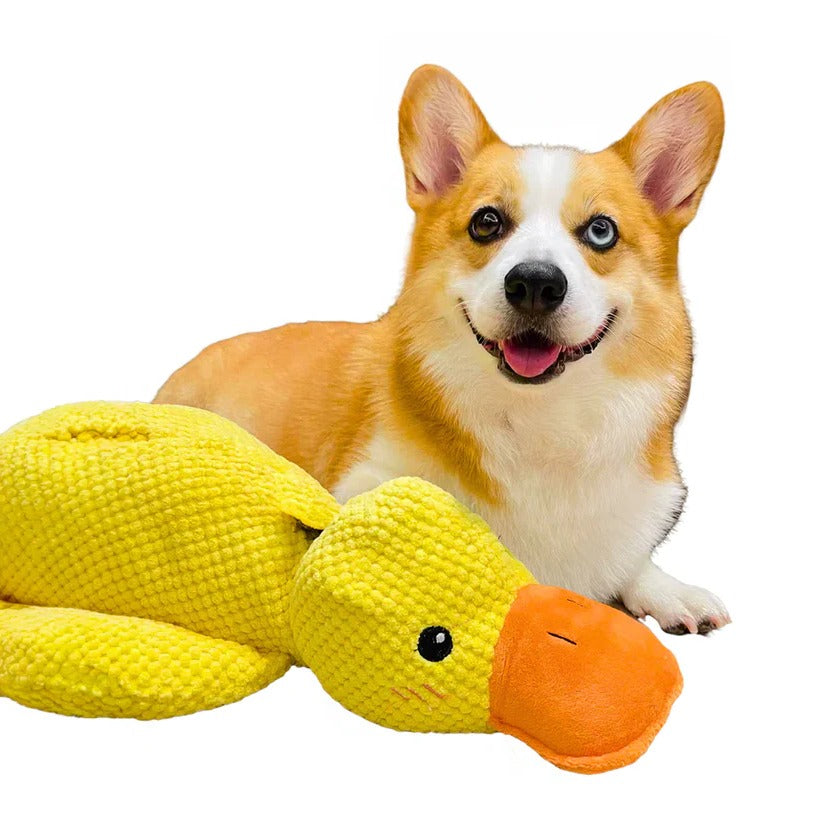 Reinforced Duck-Shaped Dog Chew Toy with Squeaker