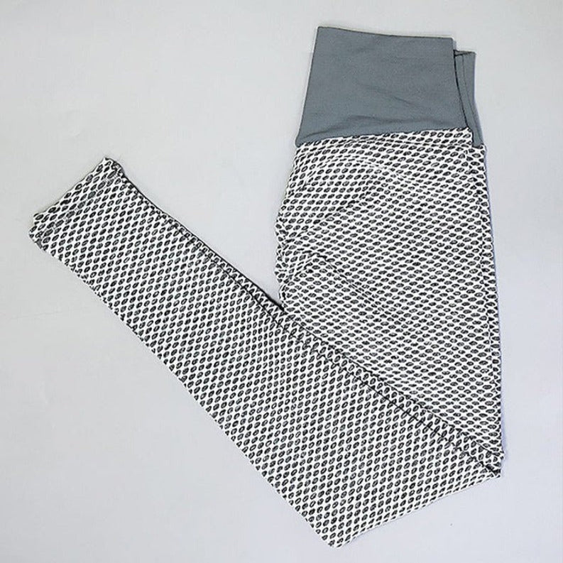 Textured Honeycomb Pattern Leggings for Gym and Workout