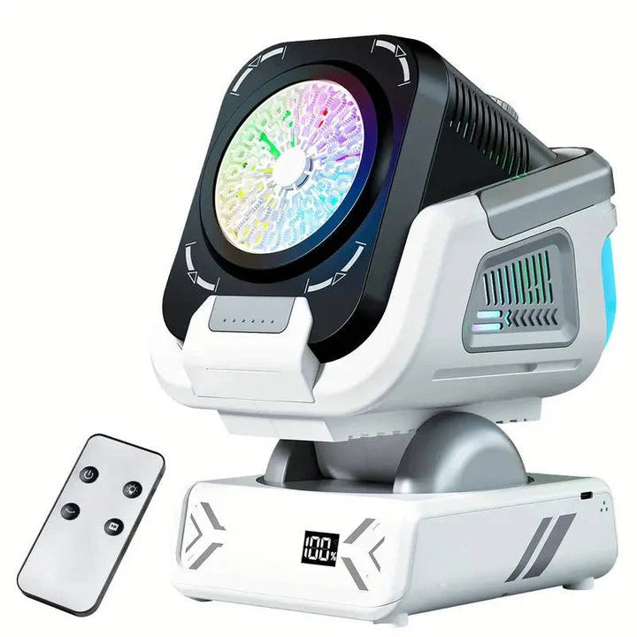 Electric Bubble Machine with RGB Lights and Rechargeable Battery Display