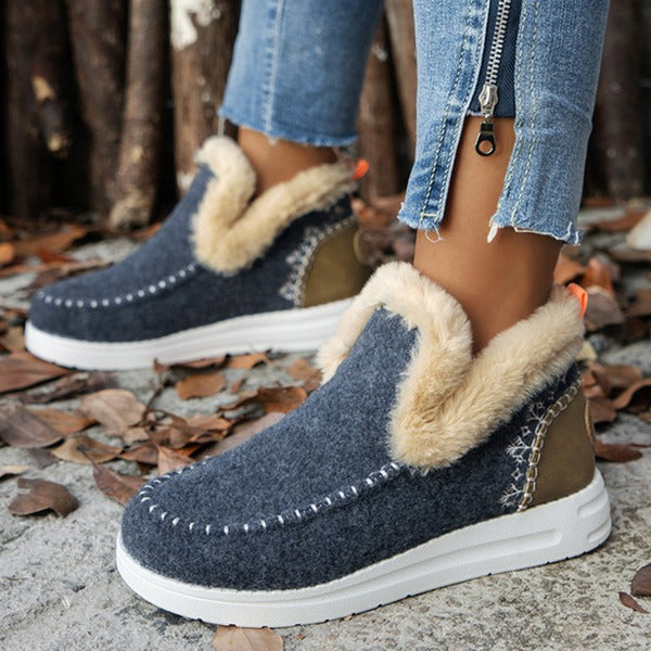 Winter Platform Ankle Boots for Women, Plush Lightweight Design