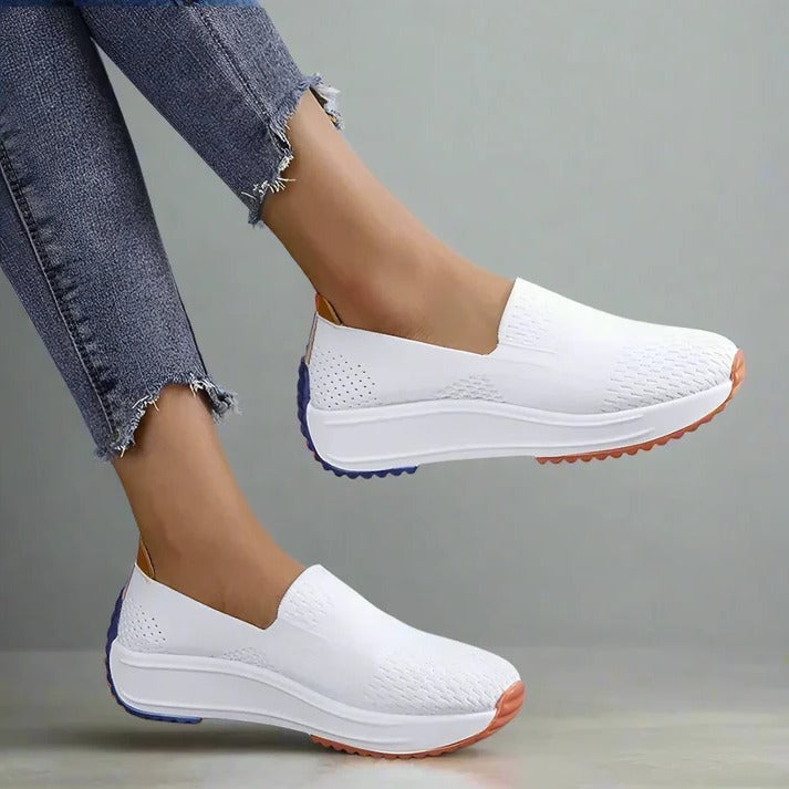 Womens Lightweight Knit Sneakers with Easy-On Fit