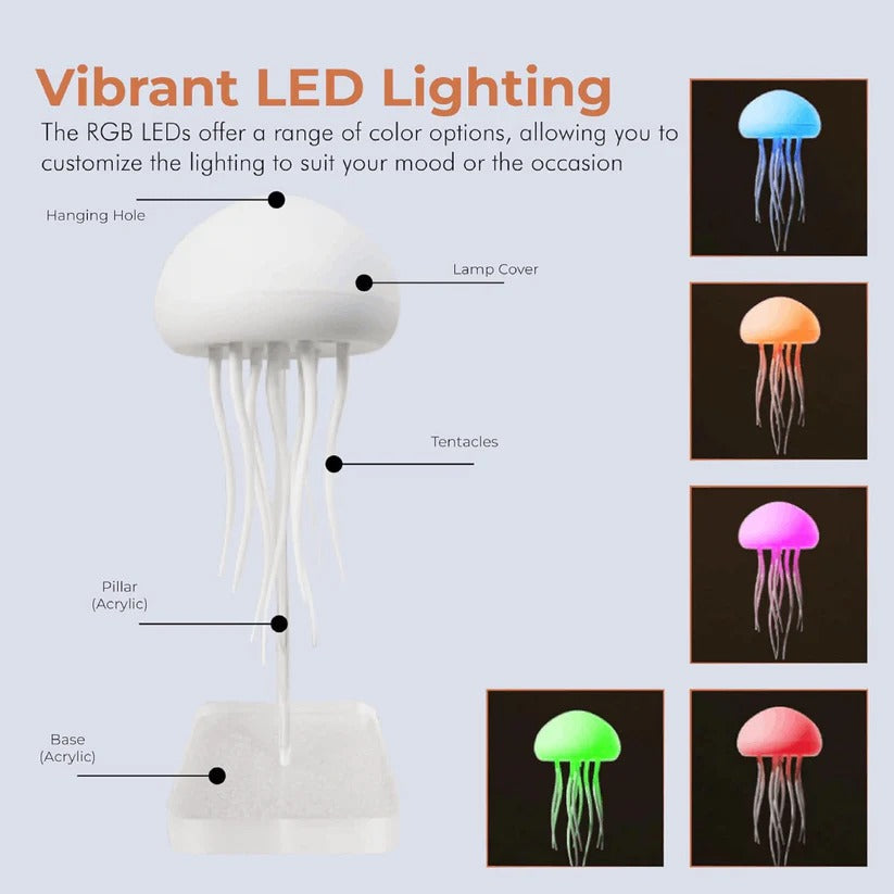 Color Changing LED Jellyfish Lamp with Voice Activation