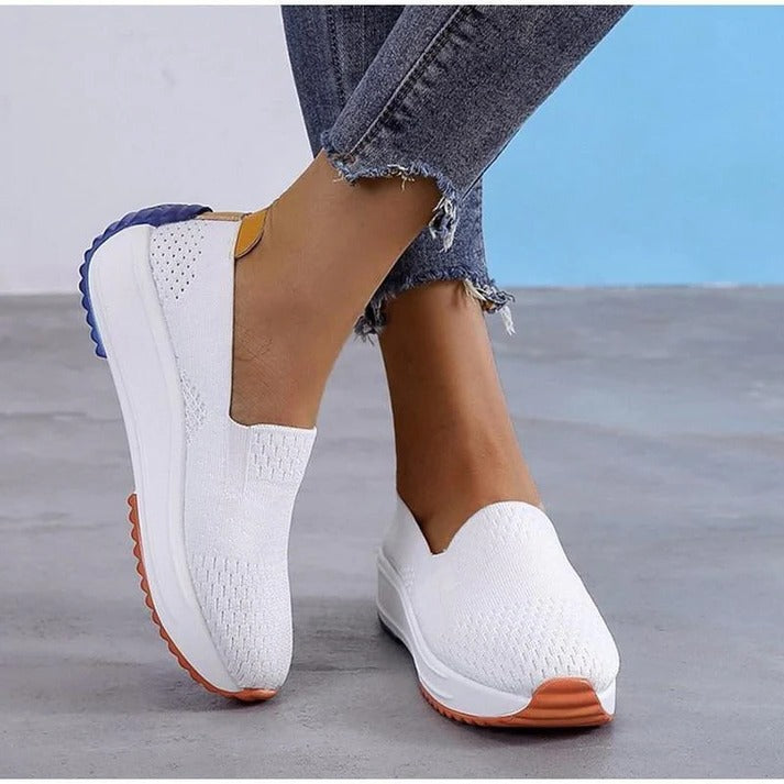 Womens Lightweight Knit Sneakers with Easy-On Fit