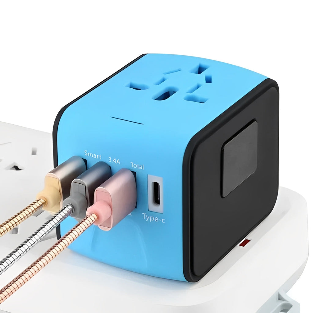 Universal Travel Power Adapter with USB Charging Ports