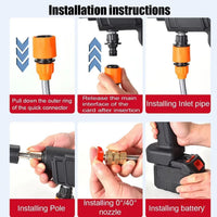 Cordless Car Washing High-pressure Water Nozzle