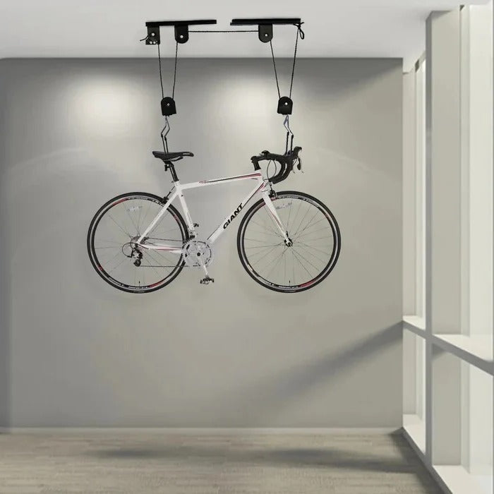 Adjustable Ceiling Bike Hoist with Pulley System