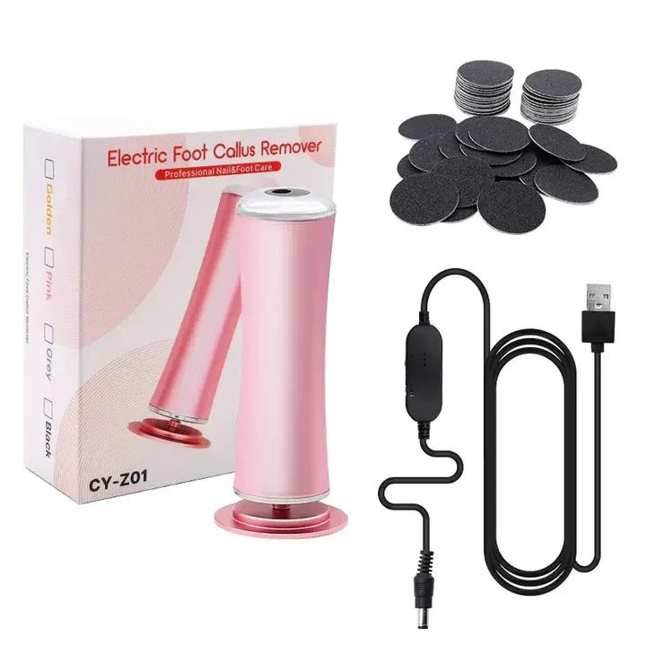 Rechargeable Heel  Callus Remover with Coarse and Fine Roller Heads