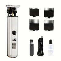 Rechargeable Hair Clippers with LED Battery Display and 4 Guide Combs