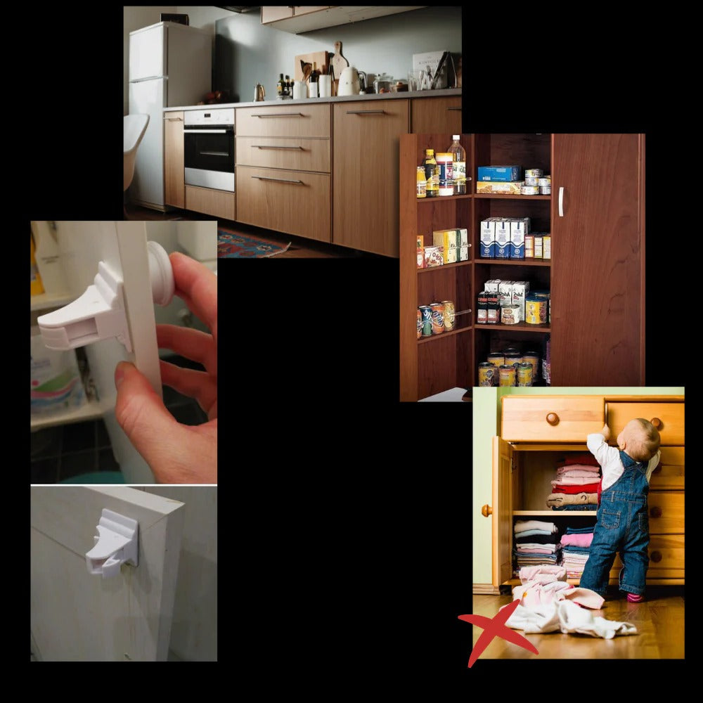 Pack of 4 Child Safety Magnetic Cabinet Locks