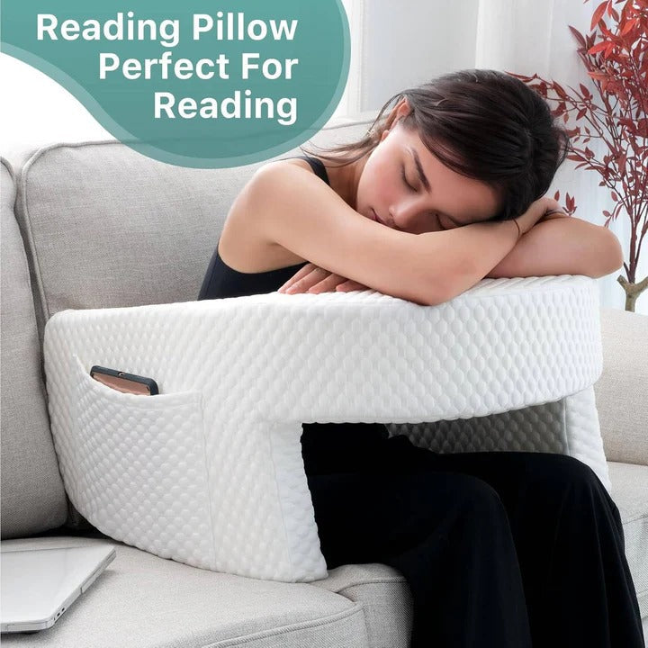 Adjustable Bed Reading Pillow with Back and Arm Support