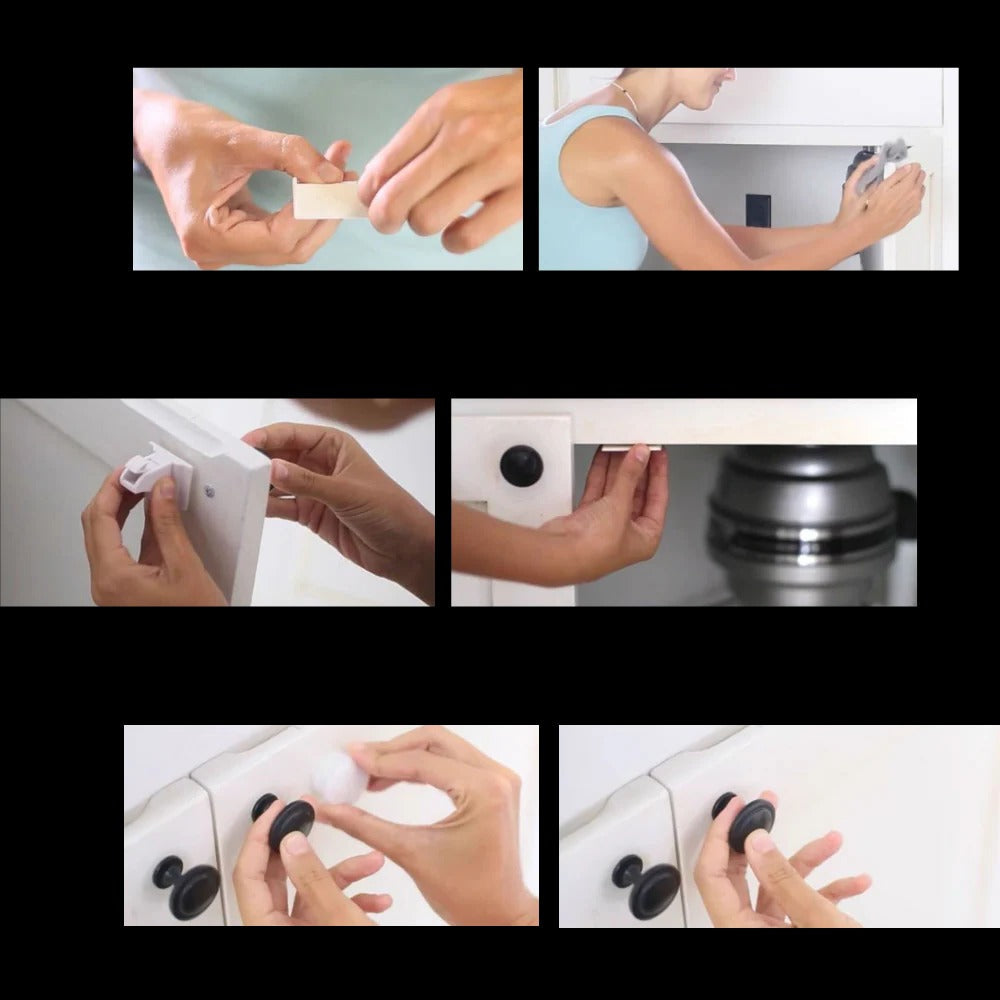 Pack of 4 Child Safety Magnetic Cabinet Locks