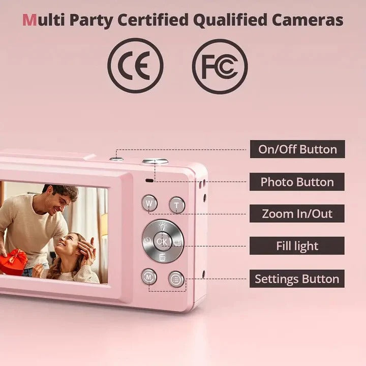 Vintage Style Compact Digital Camera with LCD Screen