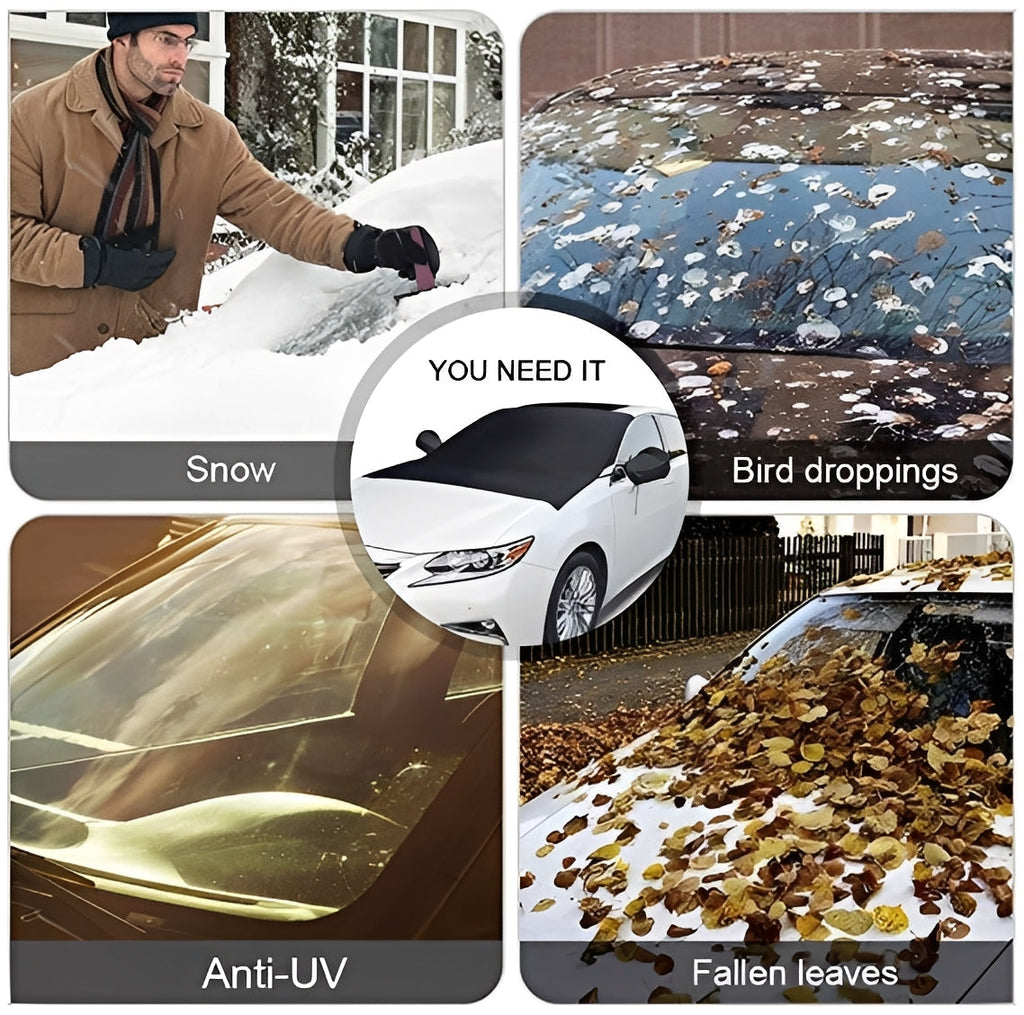 Magnetic Car Windshield Cover with Sun Protection Support