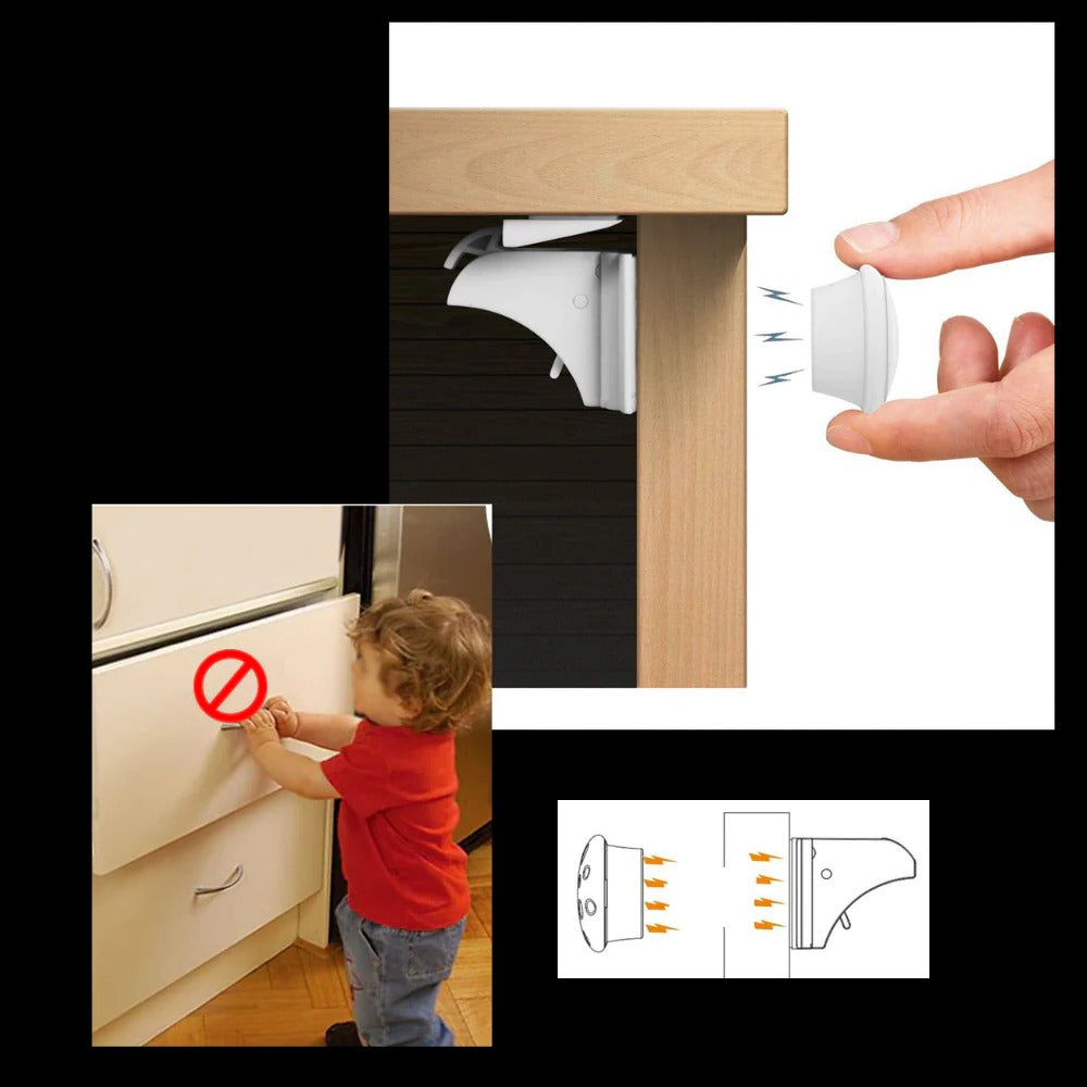 Pack of 4 Child Safety Magnetic Cabinet Locks