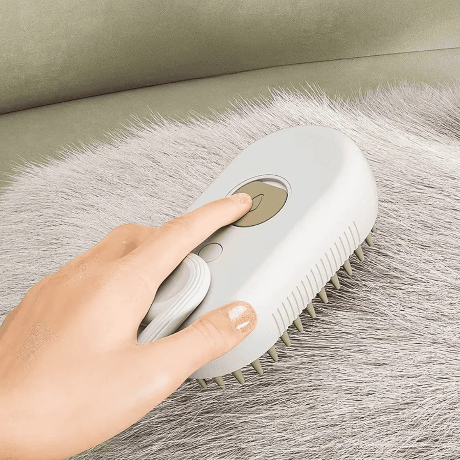 3-in-1 Pet Grooming Brush with Steam Spray and De-Shedding Comb