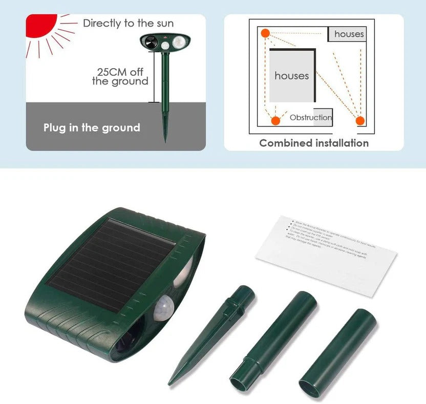 Solar Rabbit Deterrent and Flash Light Repeller