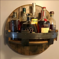 Bourbon Barrel Wall Shelf, Rustic Bar Decor Accessory