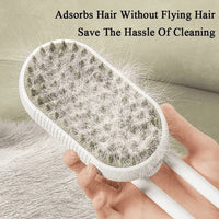 3-in-1 Pet Grooming Brush with Steam Spray and De-Shedding Comb