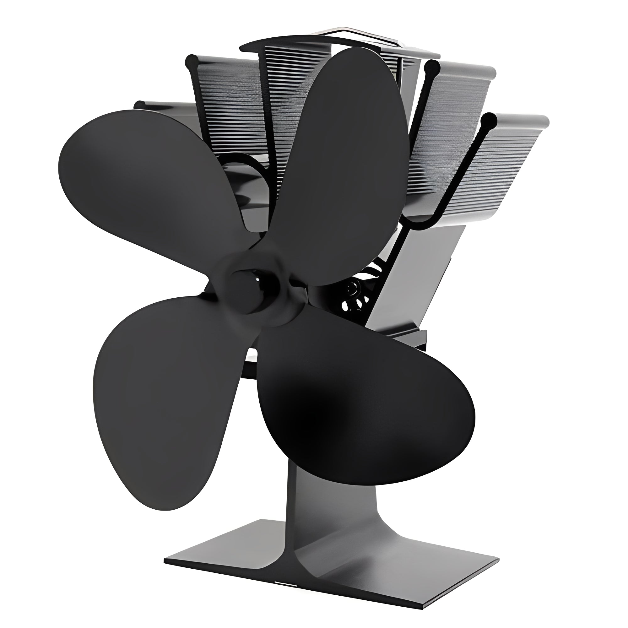 Fireplace Fan with Heat Powered Operation for Heat Distribution Support