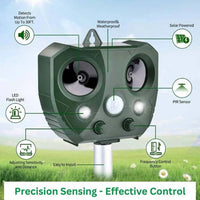 Outdoor Ultrasonic Pest and Bird Repeller with Motion Activated Deterrent for Garden  and Outdoor Use