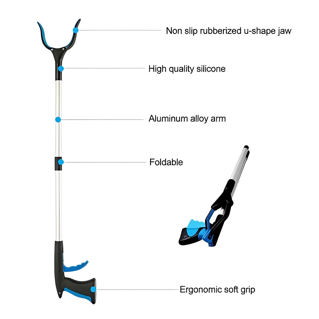 Grabber Tool with Rotating Head for Hard to Reach Areas
