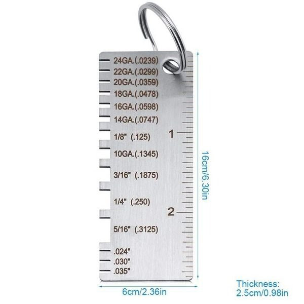 Dual Purpose Metal and Wire Thickness Measuring Tool for Welding Projects