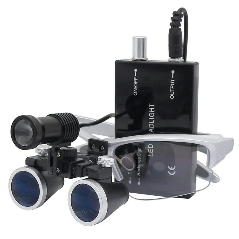 Magnifying Binocular Headband Loupe with LED Light for Dental and Surgical Use