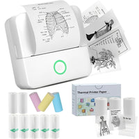 Inkless Thermal Sticker Printer with Bluetooth, Portable Photo Printer