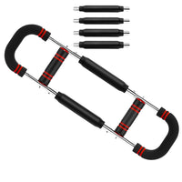 Spring-Loaded Chest Expander with Adjustable Resistance Bars for Strength Building Support