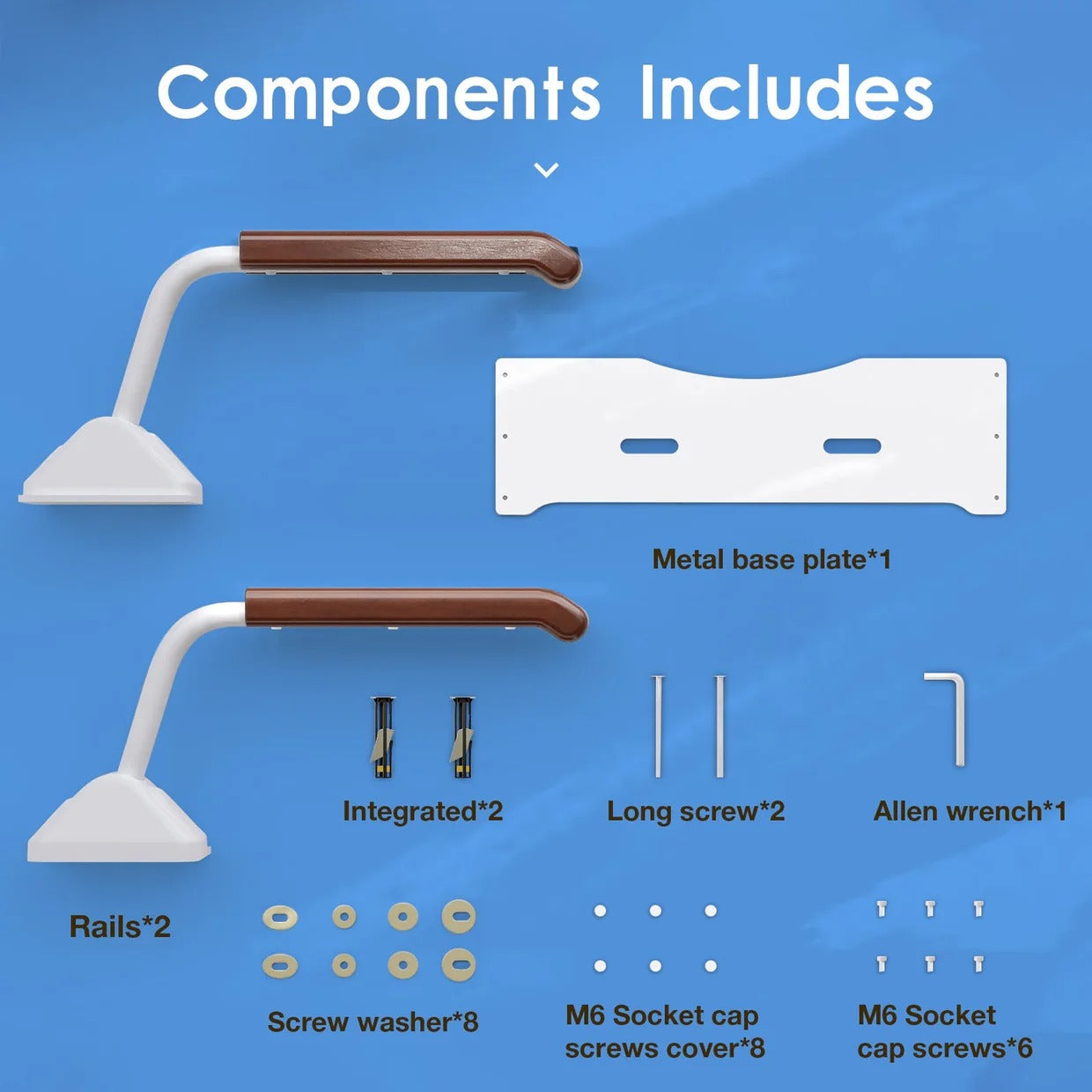 Adjustable Toilet Safety Rail with Support Handles