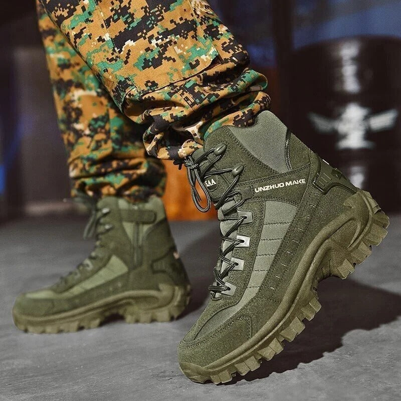 Insulated Tactical Winter Boots with Warm Lining and Rugged Grip for Men