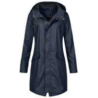 Womens Waterproof Hooded Rain Jacket with Lightweight Construction